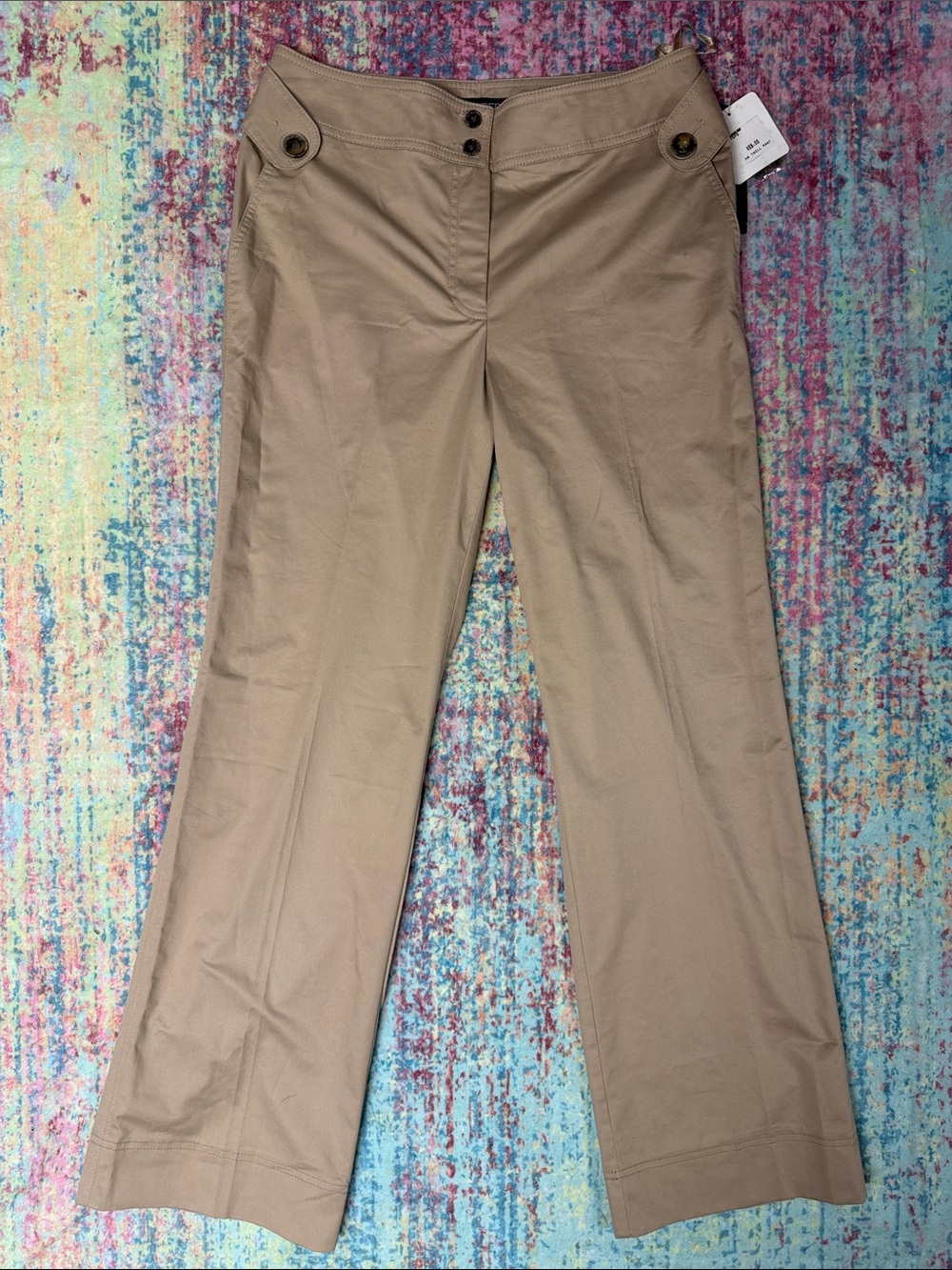 Kasper Women's Tan Straight-Leg Trousers